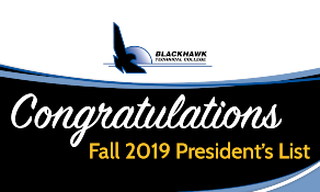 Blackhawk Technical College Fall 2019 President’s List