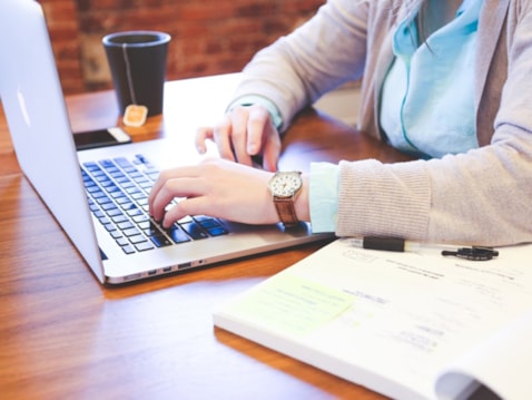 Person using a laptop computer