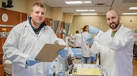 Nursing students in lab