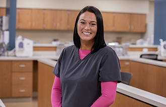 Dental Hygienist student in lab