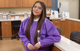 Dental Assistant student in lab